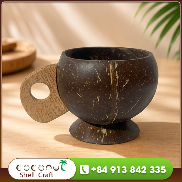 Lacquered coconut shell bowl